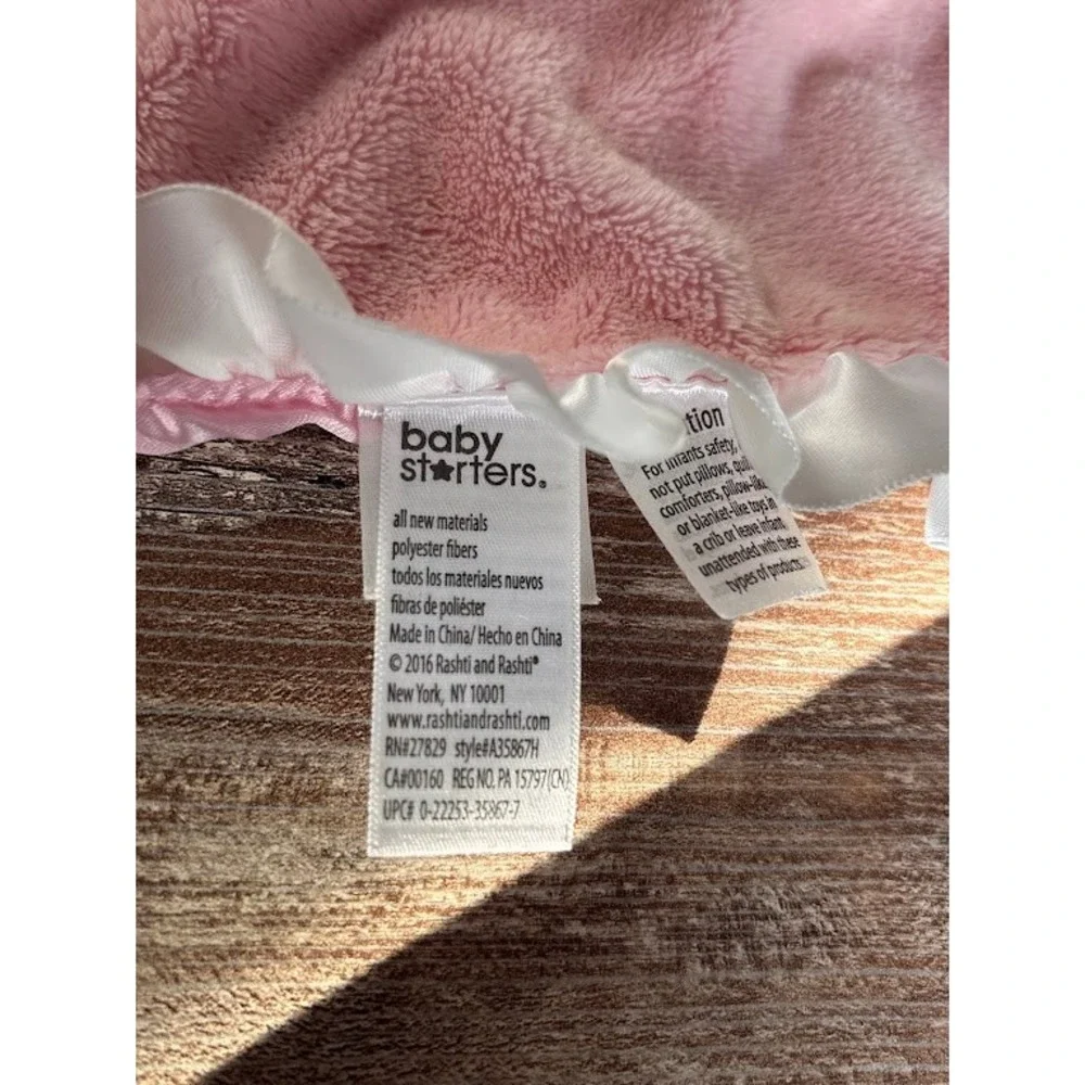 Baby Pink Plush Doll Lovey Security Blanket 